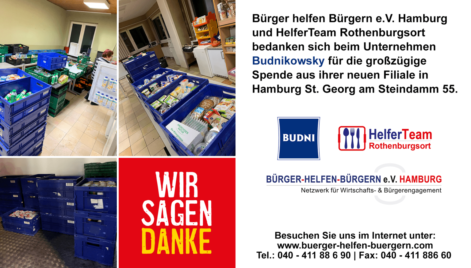 Budnikowsky spendet Lebensmittel an Bürger helfen Bürgern e.V. – Wir ...